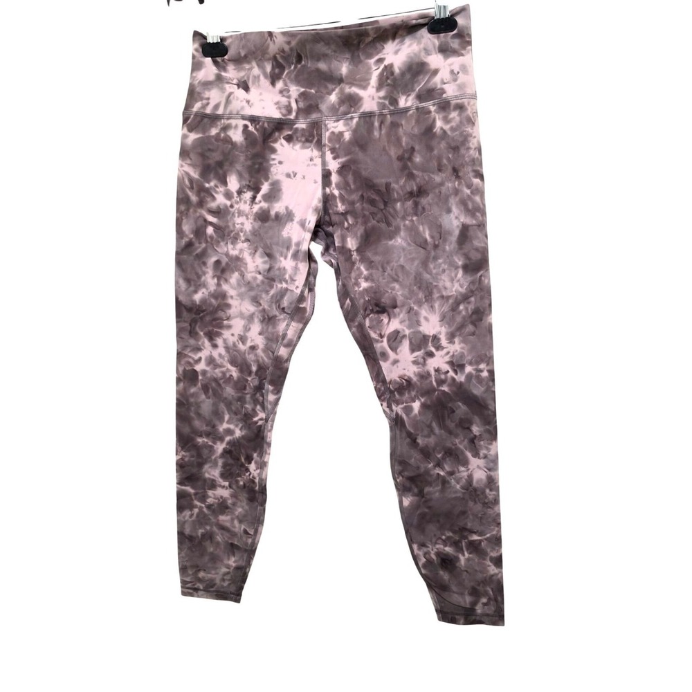 Lululemon High-Rise Diamond Tie-Dye Mink Berry Luna Rock Shadow Gray Leggings Si